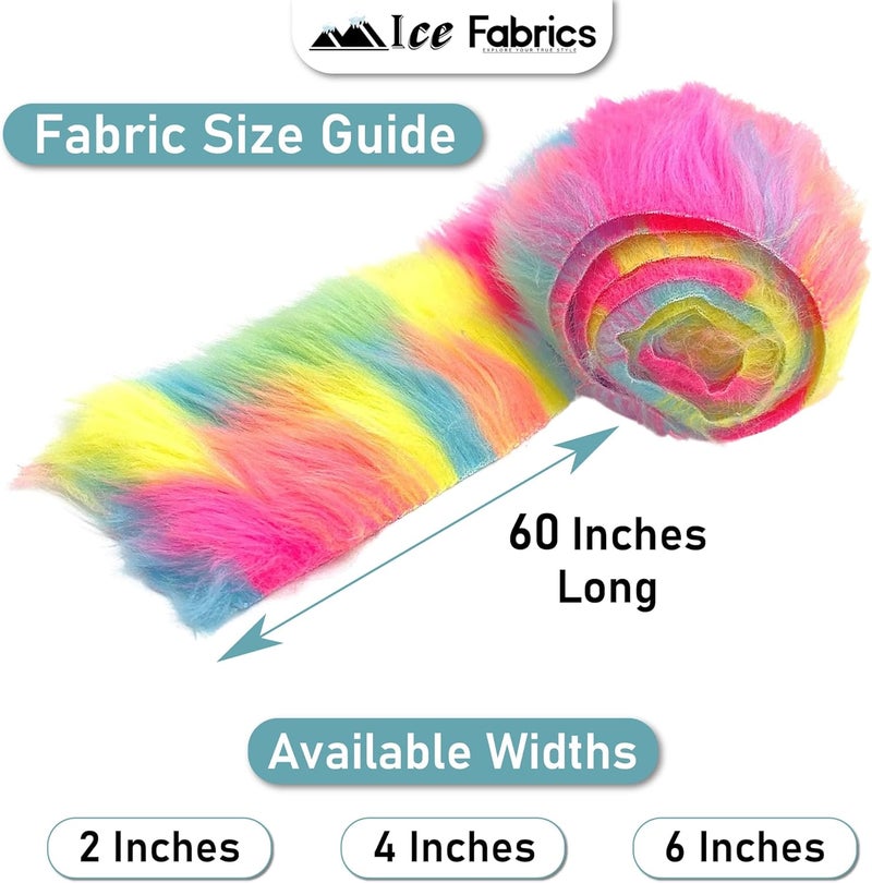 Ice Fabrics Craft Faux Fur Fabric Pre Cut Rolls - 6"x60" Fur Ribbon Mohair Fabric Strips - Super Soft and Fuzzy - Perfect for Crafts, Costumes & Decoration - Purple - 6x60 - Image 5